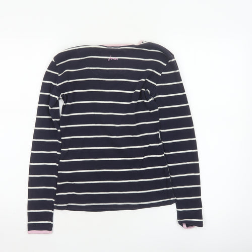 Joules Women's Blue Striped Long Sleeve Cotton T-Shirt XS