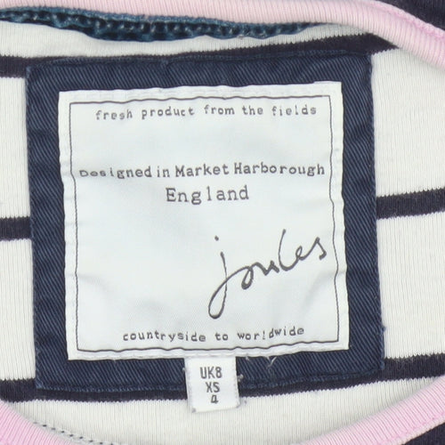 Joules Women's Blue Striped Long Sleeve Cotton T-Shirt XS