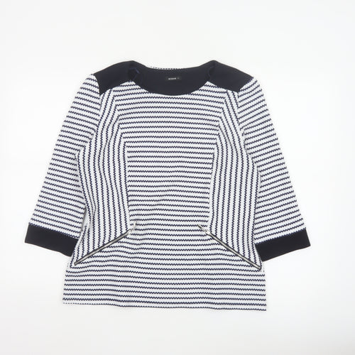 Roman Women’s Blue Striped Tunic Blouse Size 18 3/4 Sleeve Knit Top