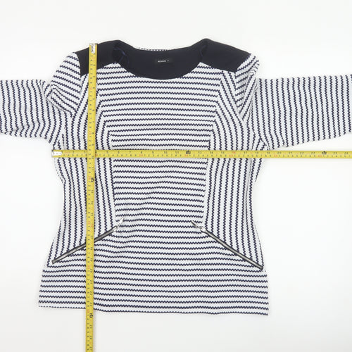 Roman Women’s Blue Striped Tunic Blouse Size 18 3/4 Sleeve Knit Top