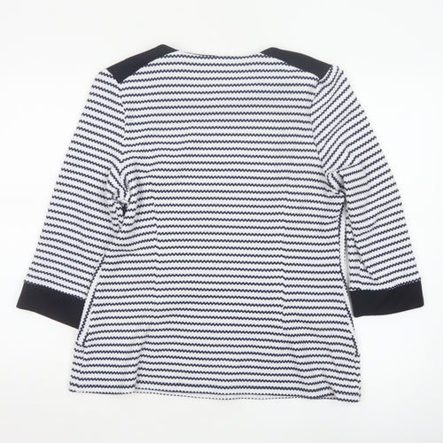 Roman Women’s Blue Striped Tunic Blouse Size 18 3/4 Sleeve Knit Top