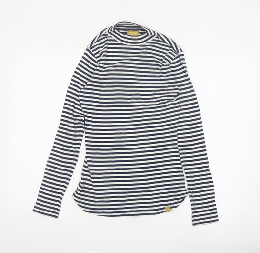 Joules Women’s Navy White Striped Long Sleeve Cotton Modal Top UK 12