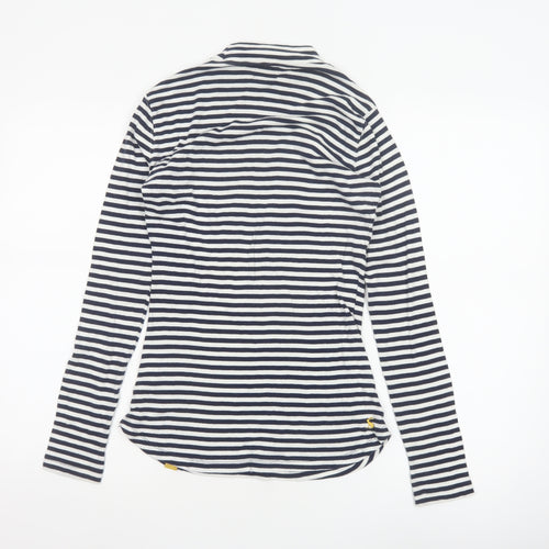 Joules Women’s Navy White Striped Long Sleeve Cotton Modal Top UK 12