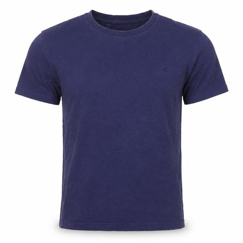 Criminal Men Blue Cotton Crew Neck Short Sleeve T-Shirt Size M