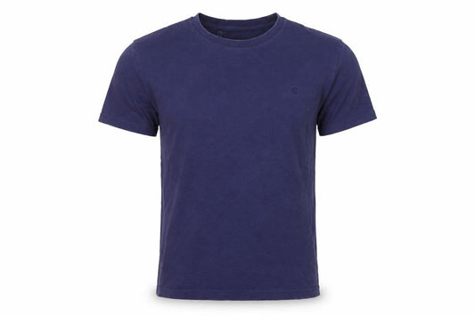 Criminal Men Blue Cotton Crew Neck Short Sleeve T-Shirt Size M