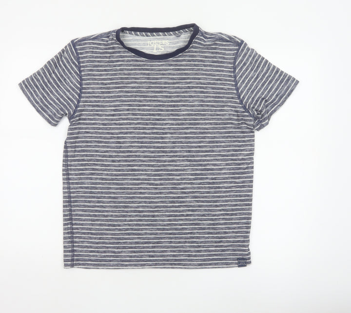 Joules Women's Blue Striped Cotton Short Sleeve T-Shirt Size S