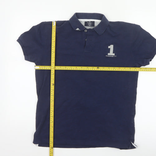 Hackett London Men's Blue Small Tailored Fit Polo Shirt