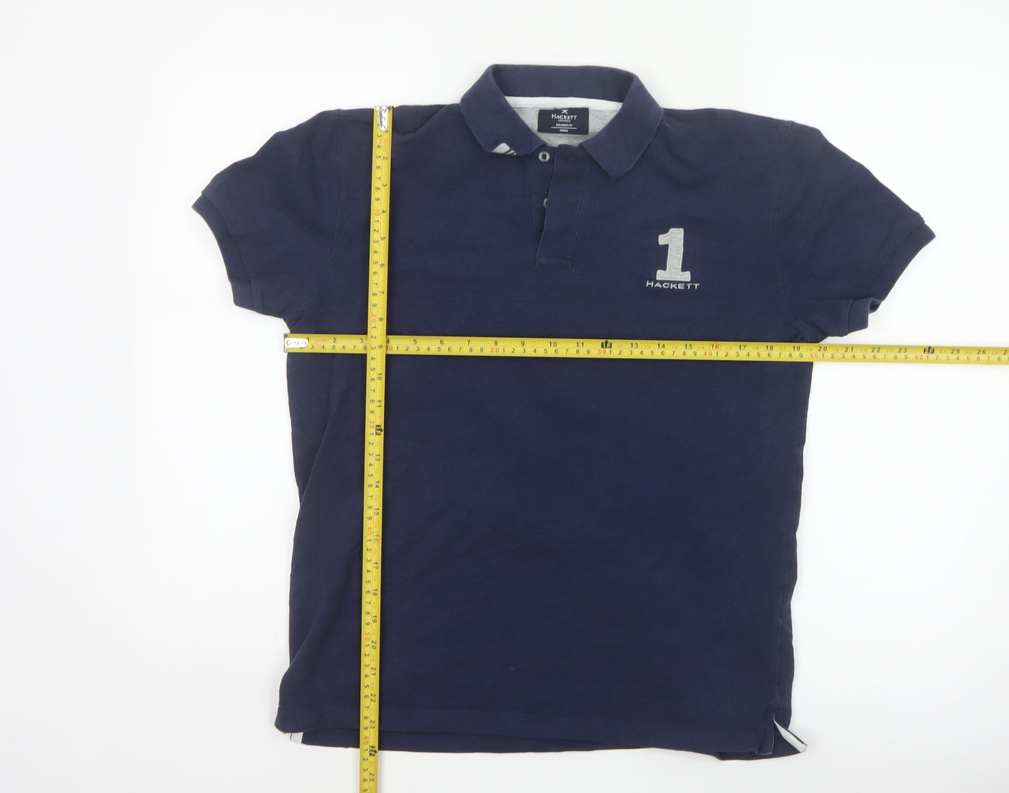 Hackett London Men's Blue Small Tailored Fit Polo Shirt