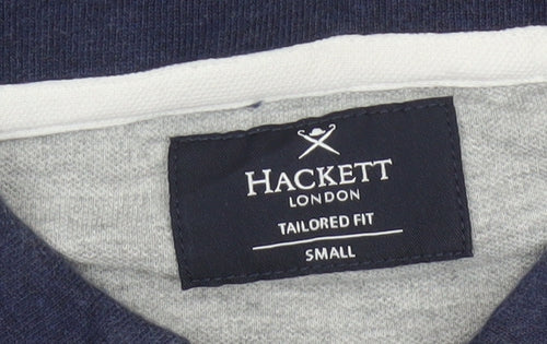 Hackett London Men's Blue Small Tailored Fit Polo Shirt