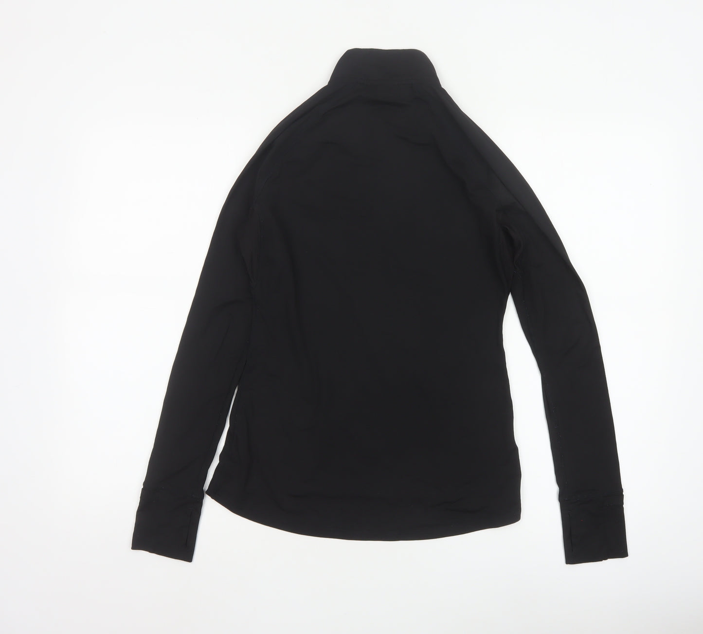 USA Pro Womens Black Slim Fit 1/4 Zip Long Sleeve Activewear Top Size 10