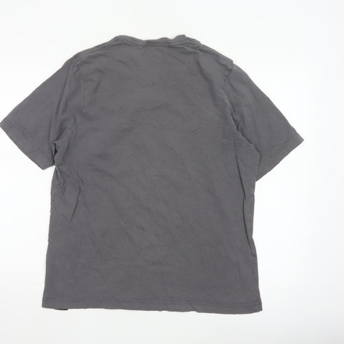No Fear Men's Grey Graphic Print Crew Neck Cotton T-Shirt Medium