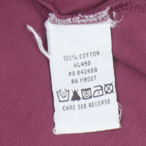 Boden Women Purple Cotton 3/4 Sleeve Scoop Neck Top Size 14