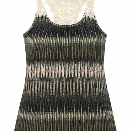 New Directions Women’s Multicoloured Lace Racerback Tank Top Size L