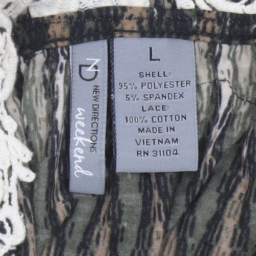 New Directions Women’s Multicoloured Lace Racerback Tank Top Size L