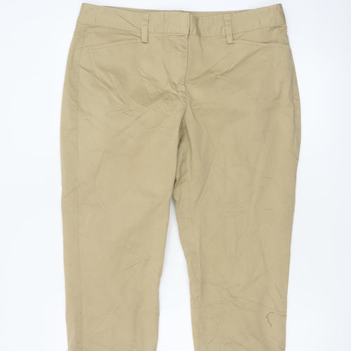 Lands' End Womens Beige Slim Leg Chino Trousers UK 14/16 Petite
