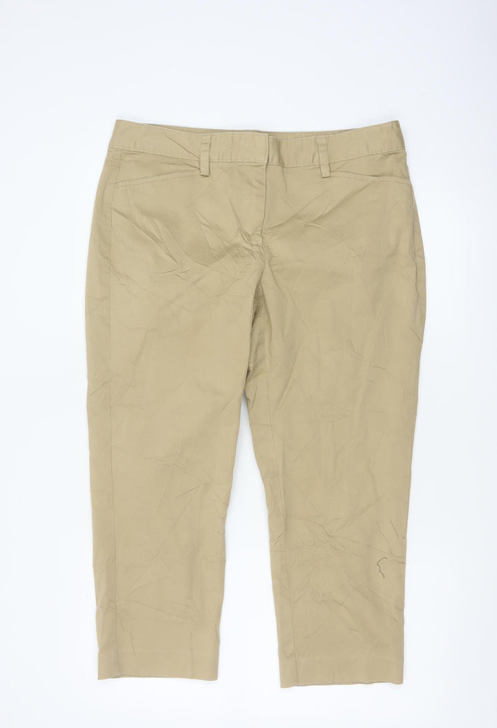 Lands' End Womens Beige Slim Leg Chino Trousers UK 14/16 Petite