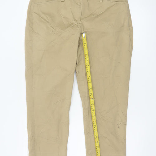 Lands' End Womens Beige Slim Leg Chino Trousers UK 14/16 Petite