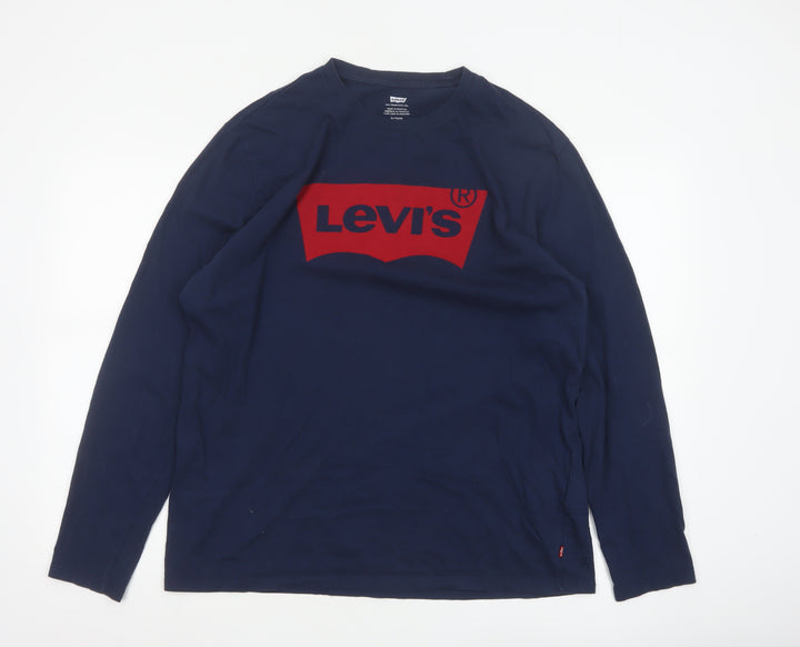 Levi's Men's Blue XL Long Sleeve Graphic Cotton Top