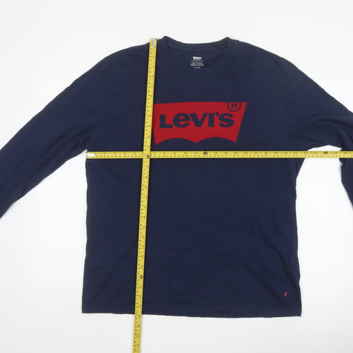 Levi's Men's Blue XL Long Sleeve Graphic Cotton Top