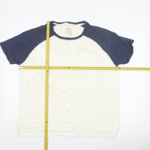Fat Face Mens White Blue Raglan Short Sleeve Cotton T-Shirt XXL