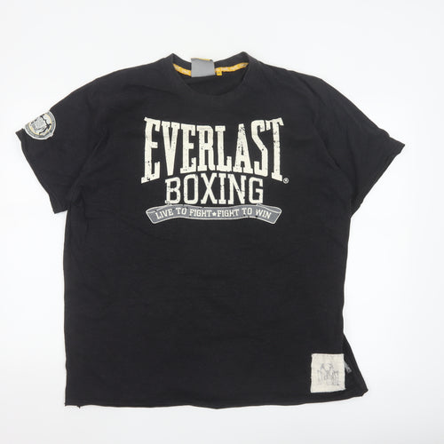 Everlast Men's Black Boxing Graphic T-Shirt 2XL Cotton Blend