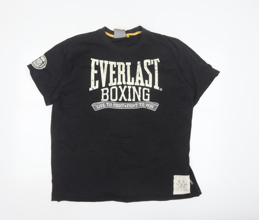 Everlast Men's Black Boxing Graphic T-Shirt 2XL Cotton Blend