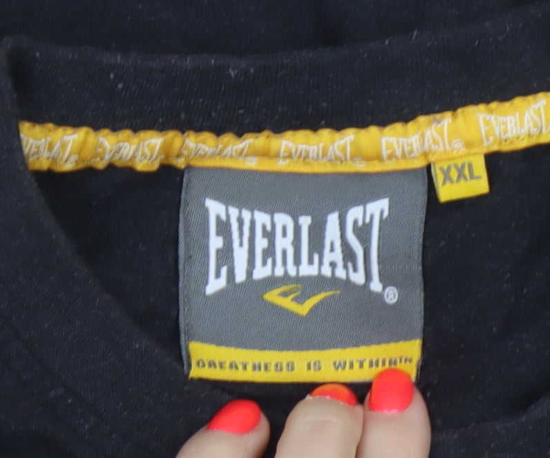 Everlast Men's Black Boxing Graphic T-Shirt 2XL Cotton Blend
