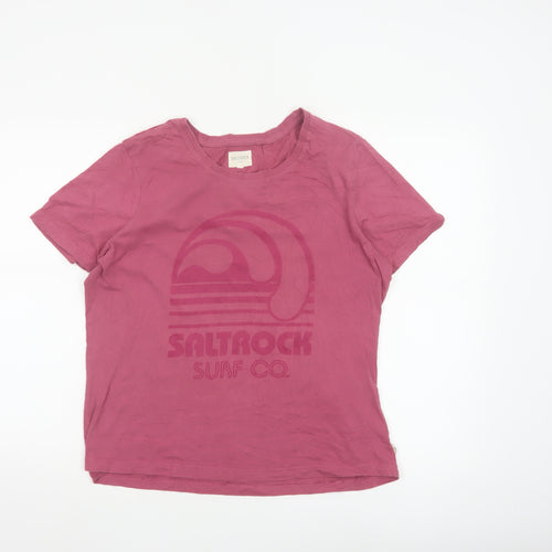 Saltrock Womens Pink Size 16 Cotton Surf Graphic T-Shirt