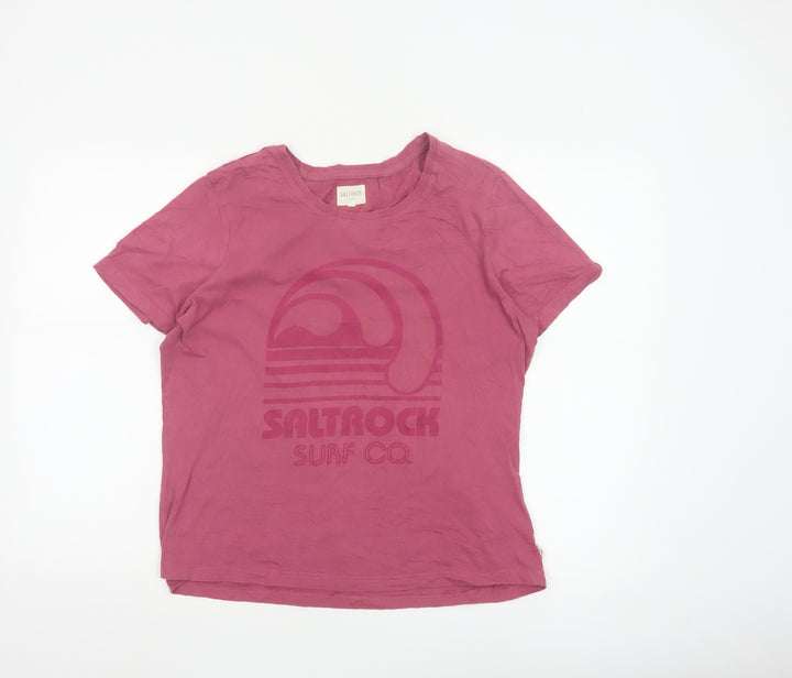 Saltrock Womens Pink Size 16 Cotton Surf Graphic T-Shirt