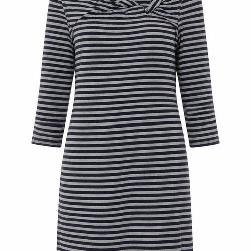 Phase Eight Women Blue Striped Knee Length Shift Dress Size 12