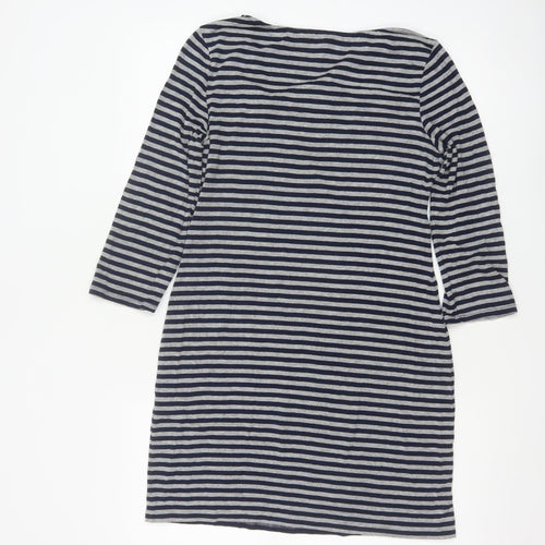 Phase Eight Women Blue Striped Knee Length Shift Dress Size 12