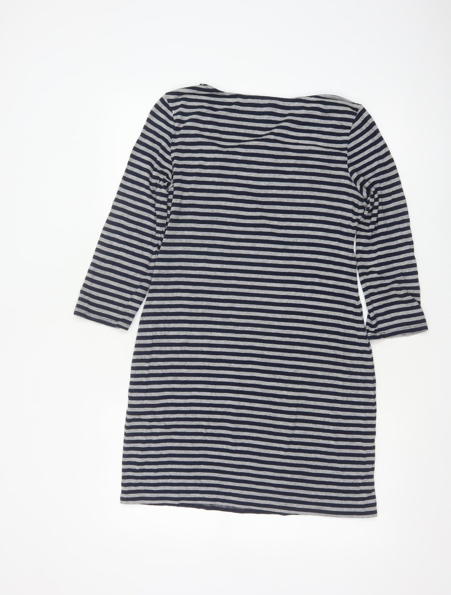 Phase Eight Women Blue Striped Knee Length Shift Dress Size 12