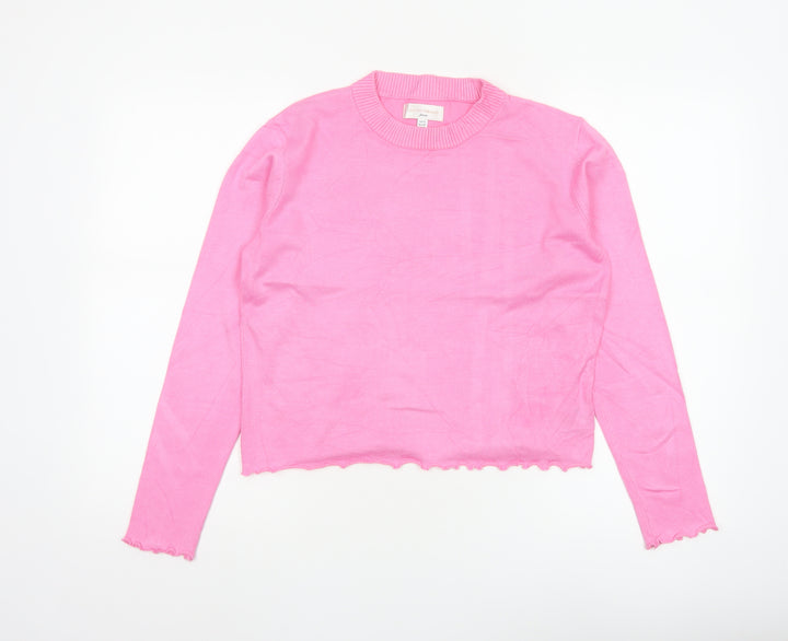 Gianni Feraud Women’s Pink Crew Neck Long Sleeve Pullover Jumper Size 12