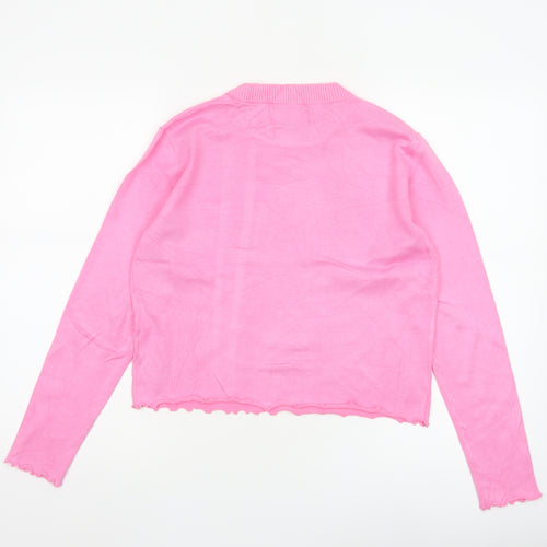 Gianni Feraud Women’s Pink Crew Neck Long Sleeve Pullover Jumper Size 12