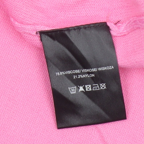 Gianni Feraud Women’s Pink Crew Neck Long Sleeve Pullover Jumper Size 12