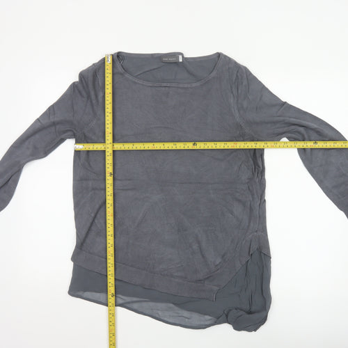 Mint Velvet Women Grey Size 14 Asymmetric Hem Pullover Jumper