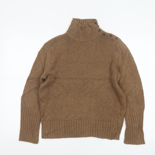Ralph Lauren Women Brown Roll Neck Cotton Jumper L