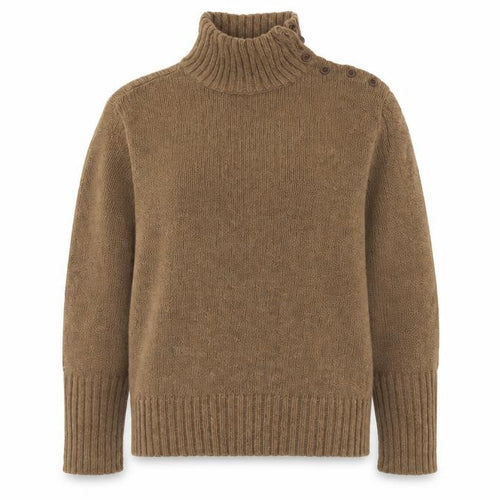 Ralph Lauren Women Brown Roll Neck Cotton Jumper L
