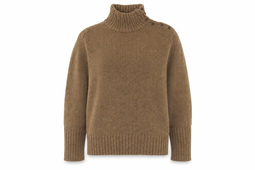 Ralph Lauren Women Brown Roll Neck Cotton Jumper L