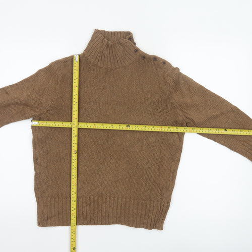 Ralph Lauren Women Brown Roll Neck Cotton Jumper L