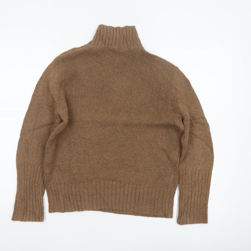 Ralph Lauren Women Brown Roll Neck Cotton Jumper L