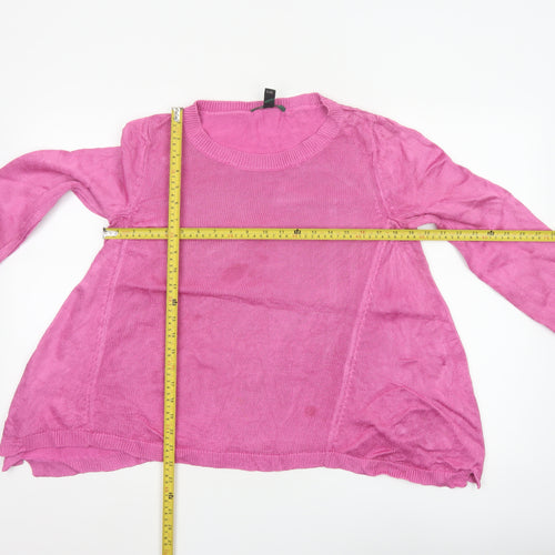 Ralph Lauren Women’s Pink Cotton Viscose Crew Neck Long Sleeve Jumper Size L