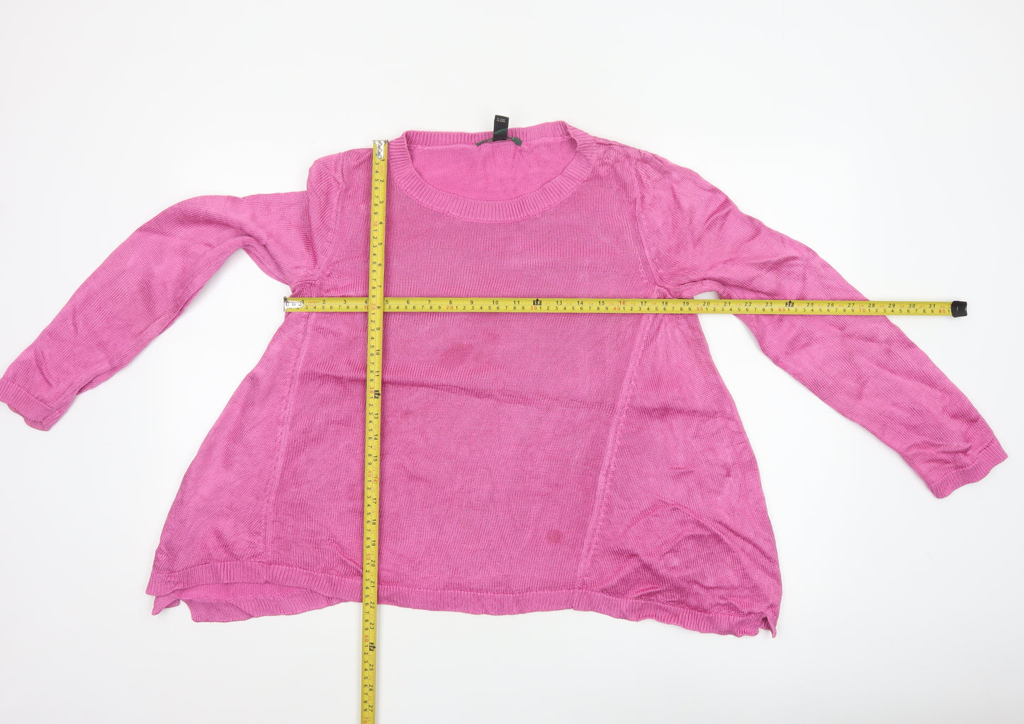 Ralph Lauren Women’s Pink Cotton Viscose Crew Neck Long Sleeve Jumper Size L