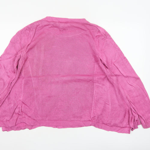 Ralph Lauren Women’s Pink Cotton Viscose Crew Neck Long Sleeve Jumper Size L