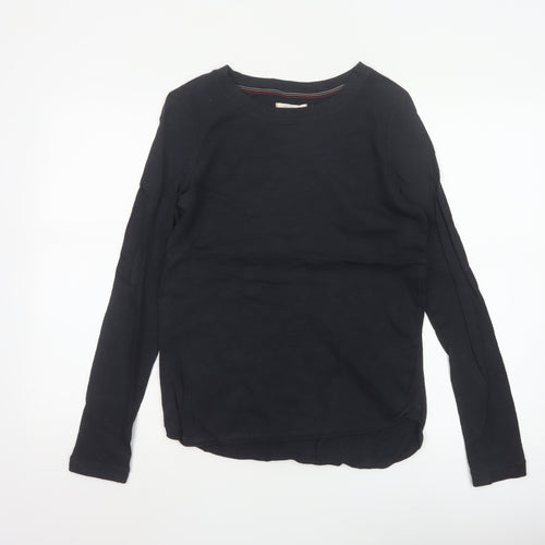 White Stuff Womens Black Long Sleeve Cotton Jersey Top UK 10