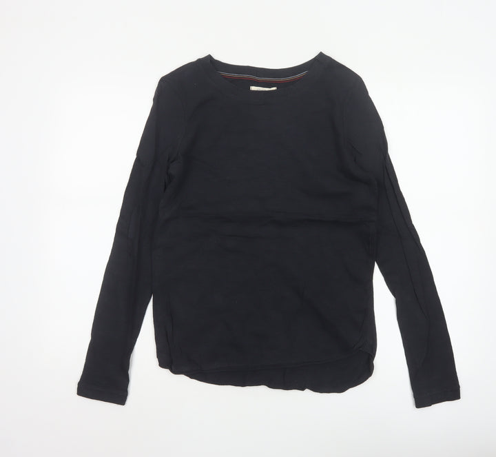 White Stuff Womens Black Long Sleeve Cotton Jersey Top UK 10