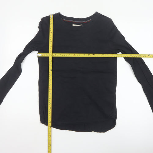 White Stuff Womens Black Long Sleeve Cotton Jersey Top UK 10