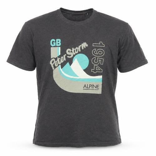 Peter Storm Men's Dark Grey Alpine Graphic Cotton T-Shirt M