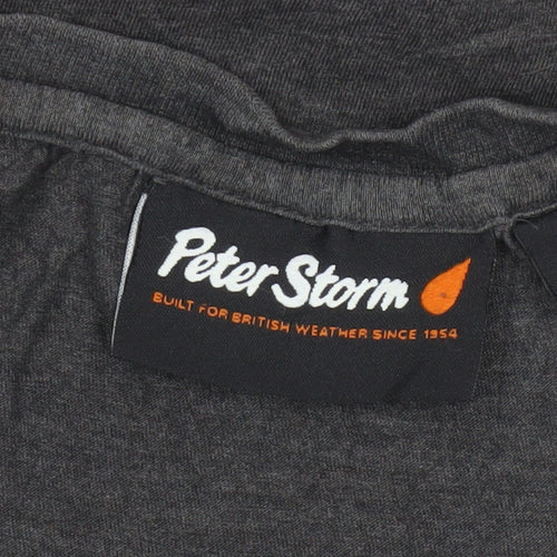 Peter Storm Men's Dark Grey Alpine Graphic Cotton T-Shirt M