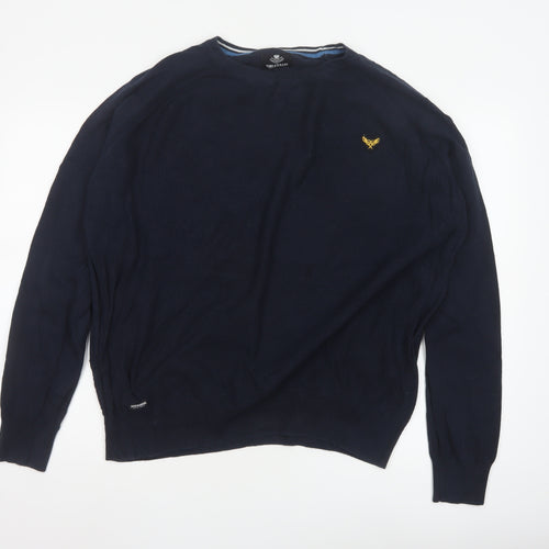 Threadbare Men's Blue 2XL Cotton Crew Neck Jumper